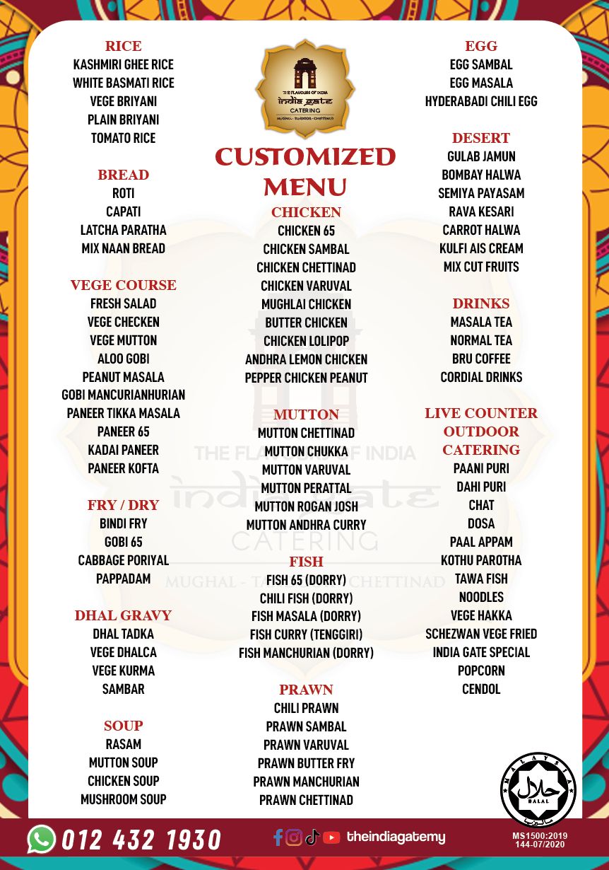 India Gate catering brochure page 5